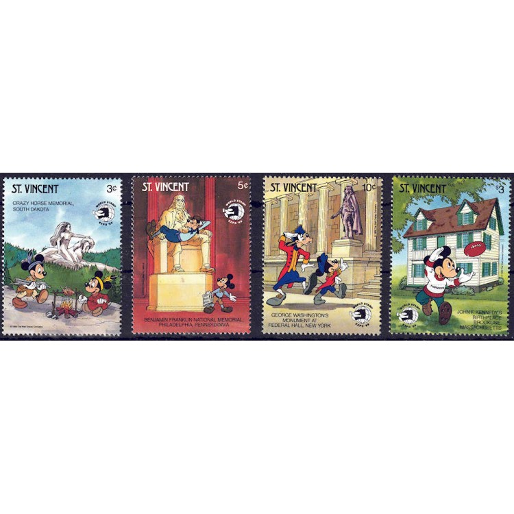 ST. VINCENT 1989 Disney (Philatelic Exhibition I) 4v MNH**