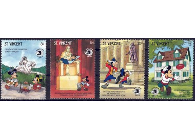ST. VINCENT 1989 Disney (Philatelic Exhibition I) 4v MNH**