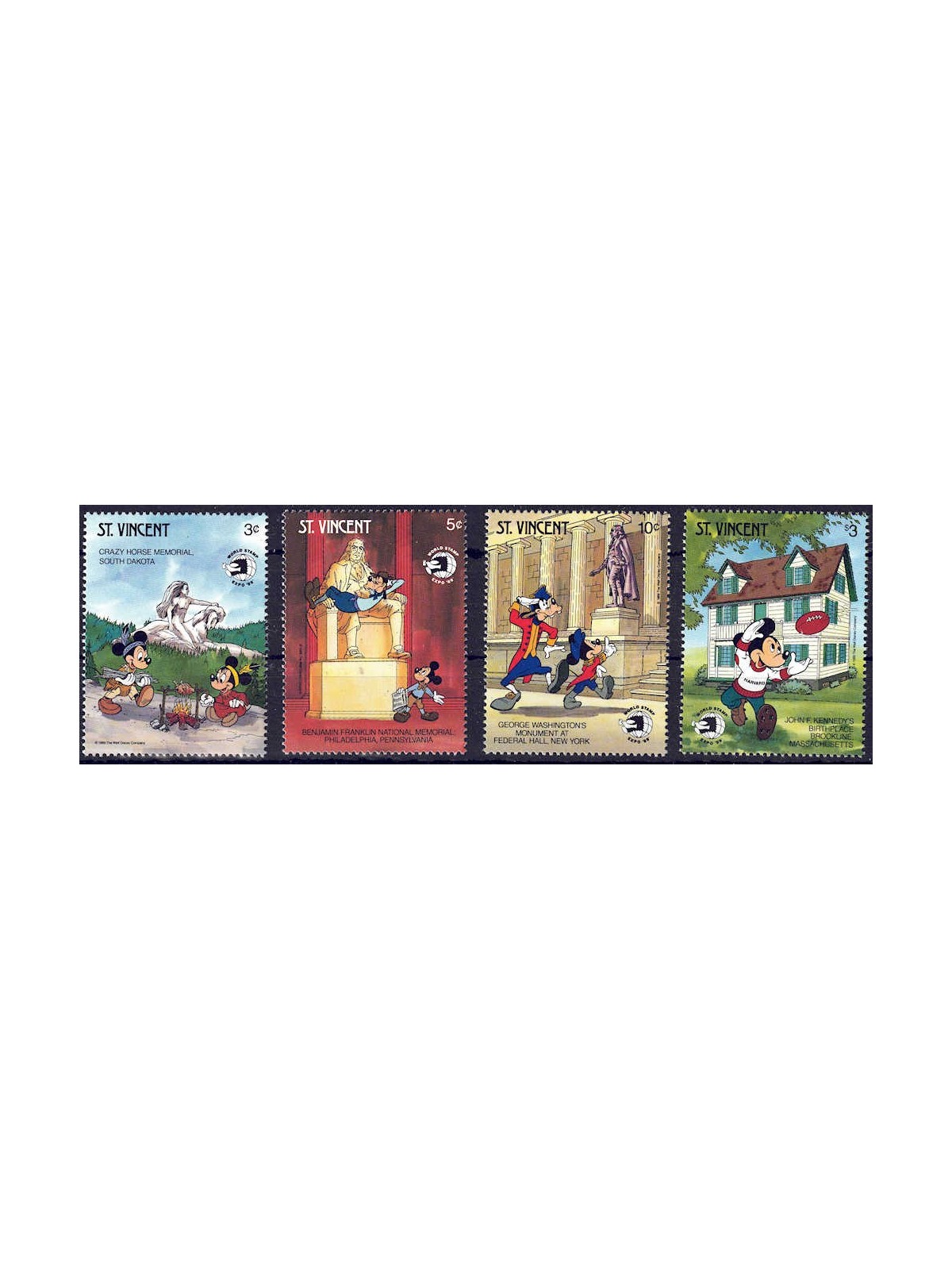ST. VINCENT 1989 Disney (Esposizione filatelica I) 4v MNH**