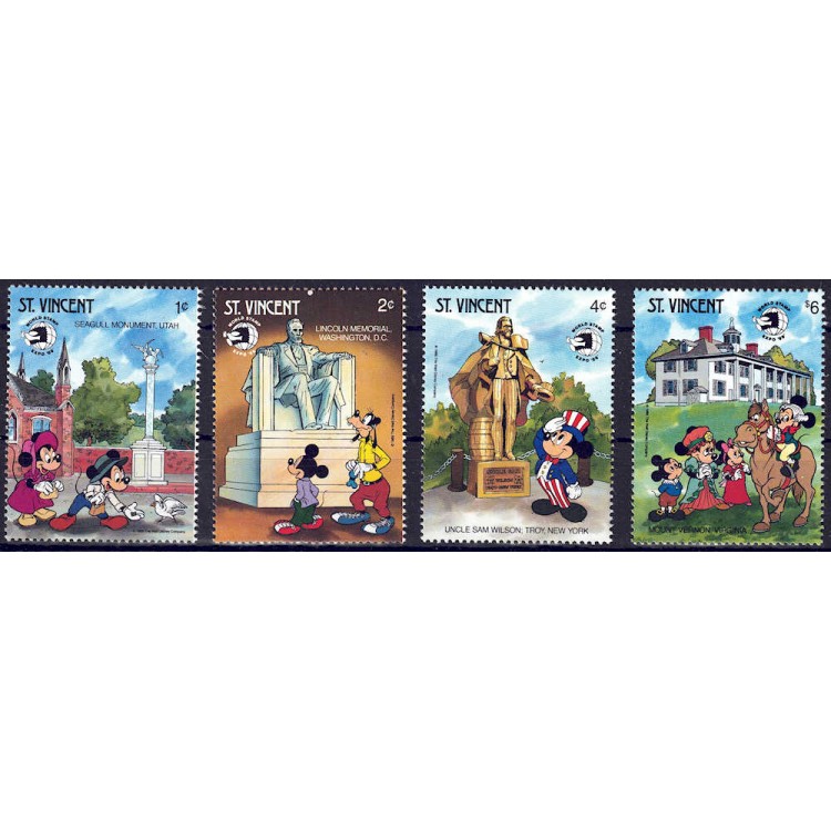 ST. VINCENT 1989 Disney (Esposizione filatelica II) 4v MNH**