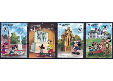 ST. VINCENT 1989 Disney (Esposizione filatelica II) 4v MNH**