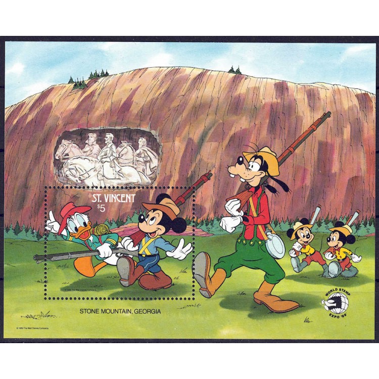 ST. VINCENT 1989 Disney (Esposizione filatelica II) BF MNH**
