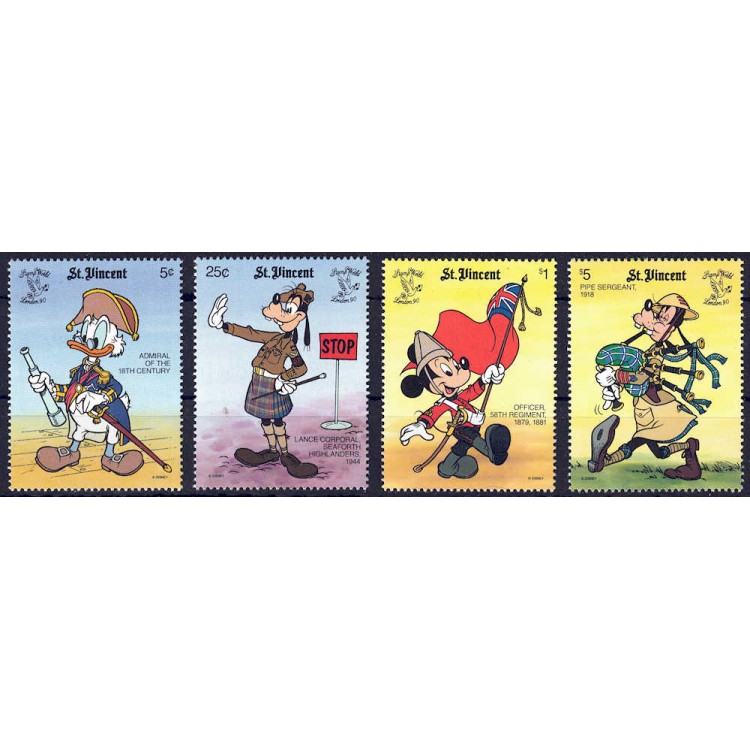 ST. VINCENT 1990 Disney (Philatelic Exhibition I) 4v MNH**