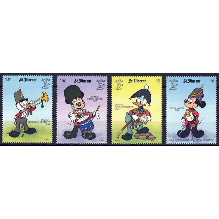 ST. VINCENT 1990 Disney (Esposizione filatelica II) 4v MNH**