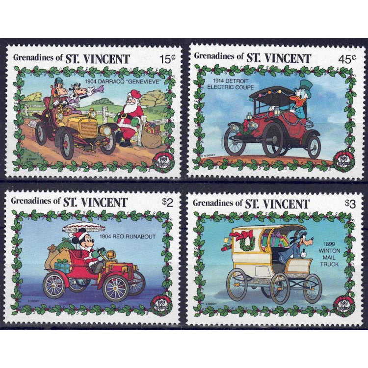 GRENADINES OF ST. VINCENT 1989 Disney (Natale II) 4v MNH**