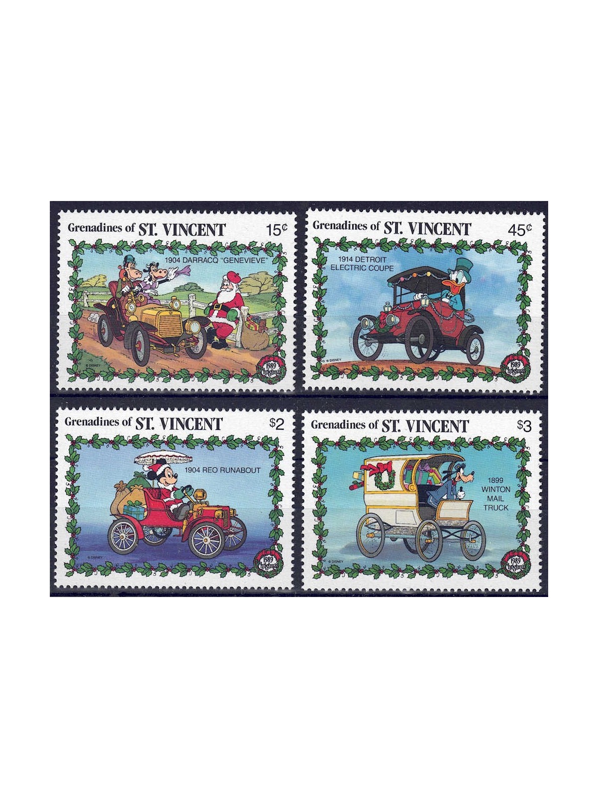 GRENADINES OF ST. VINCENT 1989 Disney (Natale II) 4v MNH**