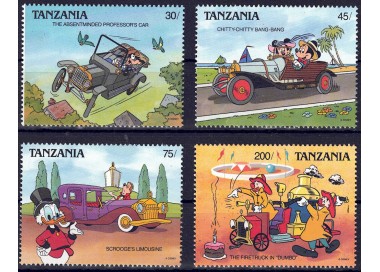 TANZANIA 1990 Disney (Automobili I) 4v MNH**
