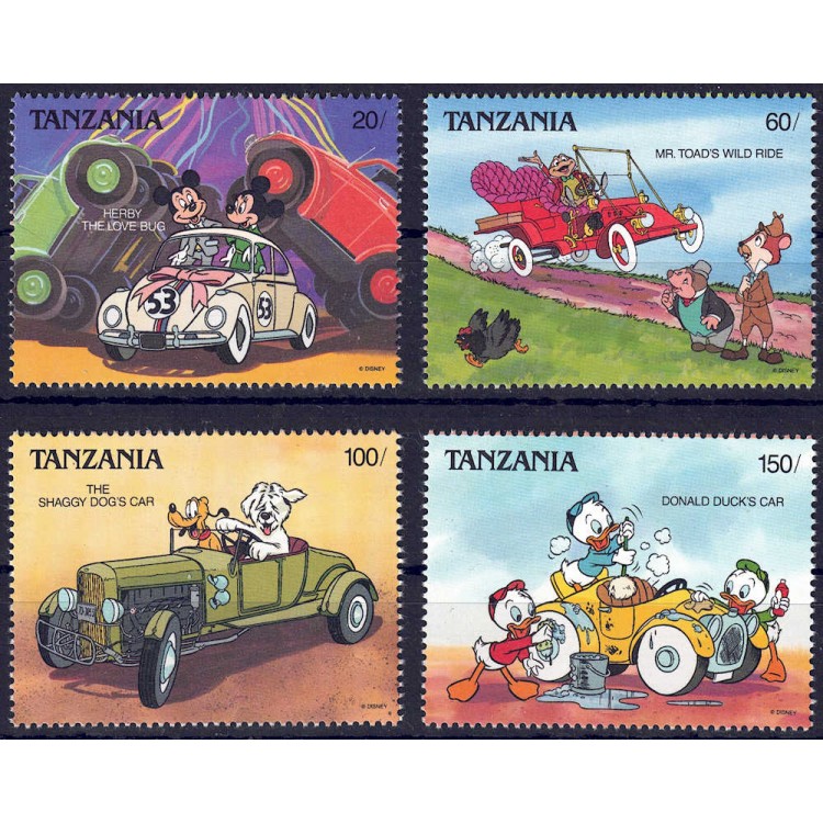 TANZANIA 1990 Disney (Automobili II) 4v MNH**