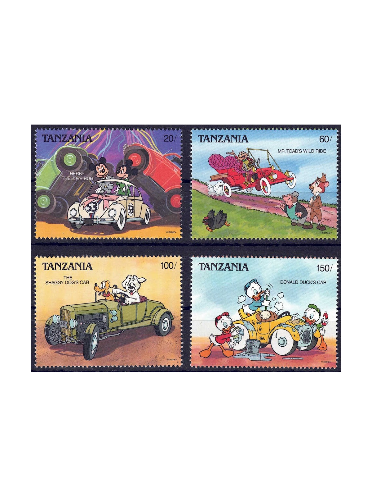 TANZANIA 1990 Disney (Cars II) 4v MNH**