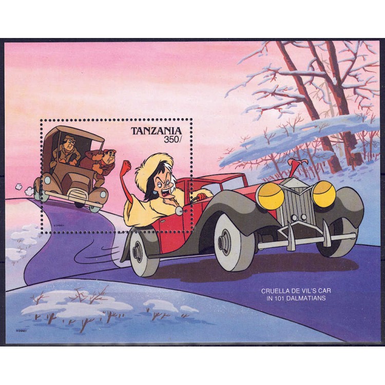 TANZANIA 1990 Disney (Automobili I) BF MNH**