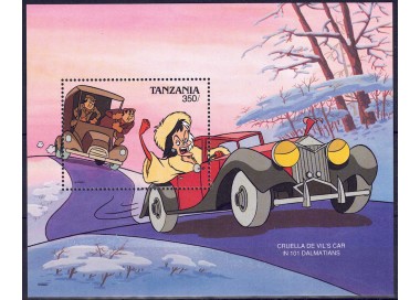 TANZANIA 1990 Disney (Cars I) s/s MNH**