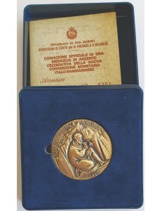 SAN MARINO 1982 Silver medal of the new Italo-San Marino monetary agreement