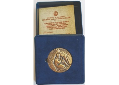 SAN MARINO 1982 Silver medal of the new Italo-San Marino monetary agreement