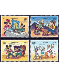 UGANDA 1990 Disney (Health Protection I) 4v MNH**