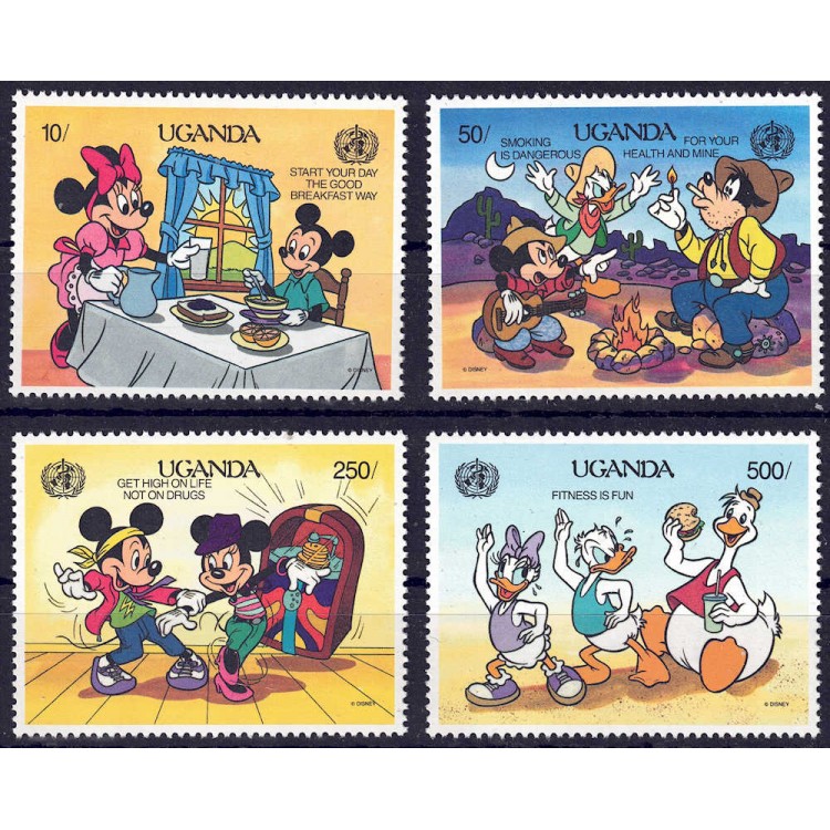 UGANDA 1990 Disney (Health Protection I) 4v MNH**