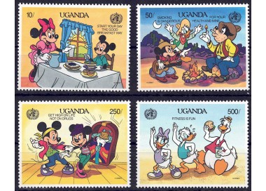 UGANDA 1990 Disney (Health Protection I) 4v MNH**