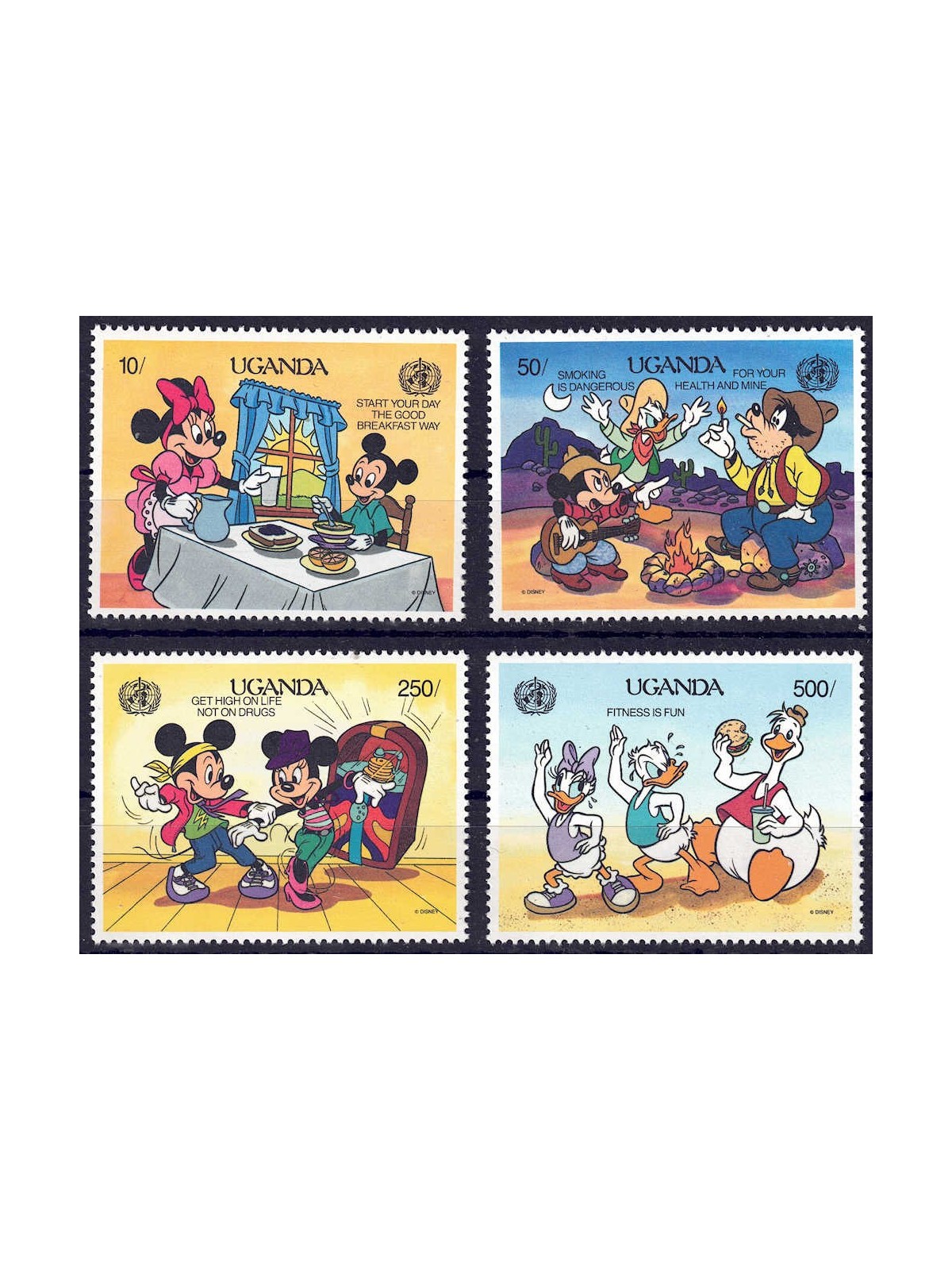 UGANDA 1990 Disney (Health Protection I) 4v MNH**