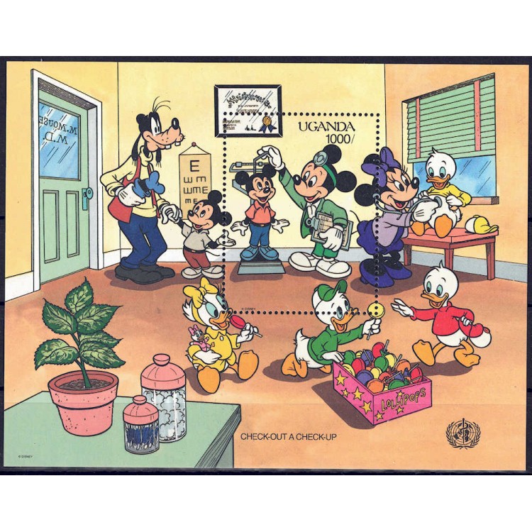 UGANDA 1990 Disney (Health Protection I) s/s MNH**