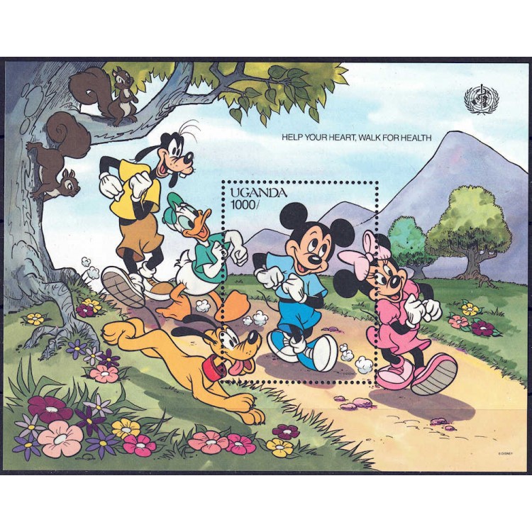 UGANDA 1990 Disney (Tutela della salute II) BF MNH**