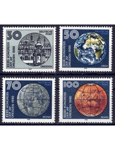 GERMANIA DDR 1990 Federazione internazionale d'astronautica 4v MNH**