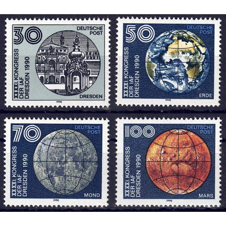 GERMANY DDR 1990 International Astronautical Federation 4v MNH**