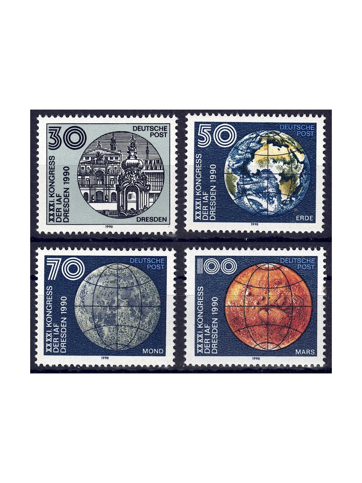 GERMANY DDR 1990 International Astronautical Federation 4v MNH**