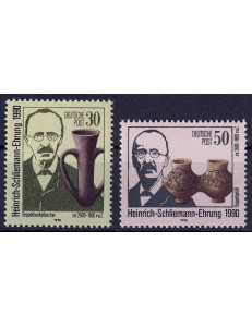 GERMANIA DDR 1990 Heinrich Schliemann 2v MNH**