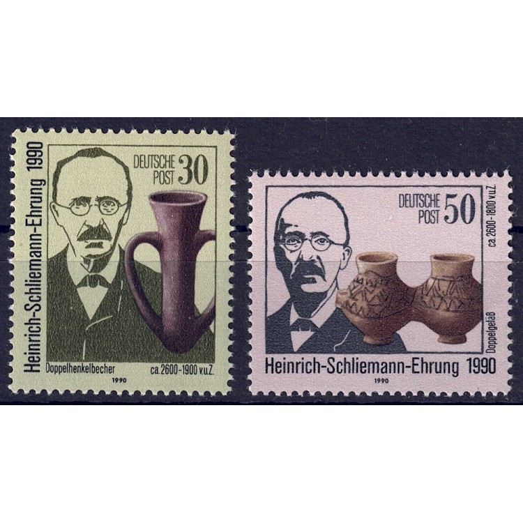 GERMANY DDR 1990 Heinrich Schliemann 2v MNH**