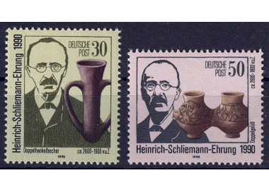 GERMANY DDR 1990 Heinrich Schliemann 2v MNH**