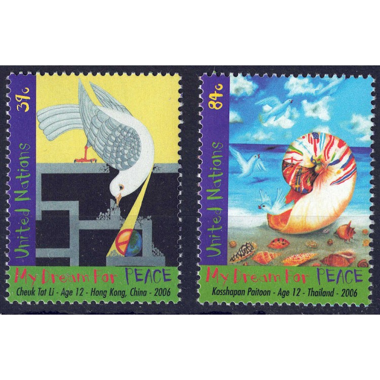 UN NEW YORK 2006 Day of Peace 2v MNH**