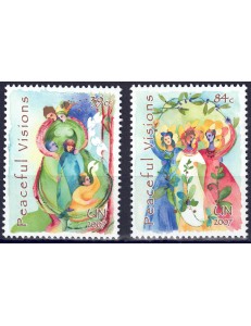 ONU NEW YORK 2007 Visioni di Pace 2v MNH**