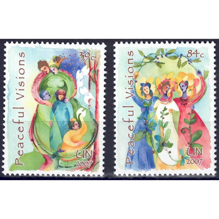 ONU NEW YORK 2007 Visioni di Pace 2v MNH**