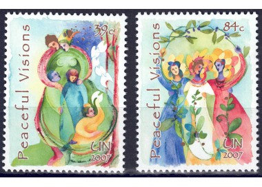 ONU NEW YORK 2007 Visioni di Pace 2v MNH**