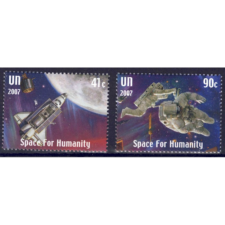 UN NEW YORK 2007 Space for Humanity 2v MNH**