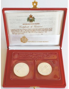 SAN MARINO 1993 Dittico Mondo animale in pericolo, 2 Monete in Argento FDC