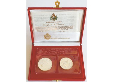 SAN MARINO 1993 Dittico Mondo animale in pericolo, 2 Monete in Argento FDC