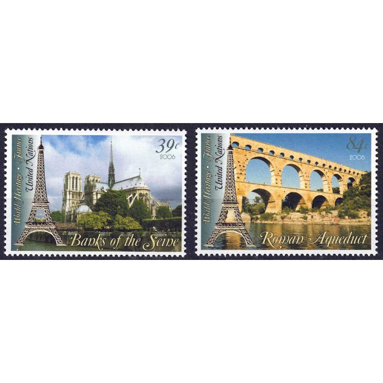 UN NEW YORK 2006 World Heritage (France) 2v MNH**