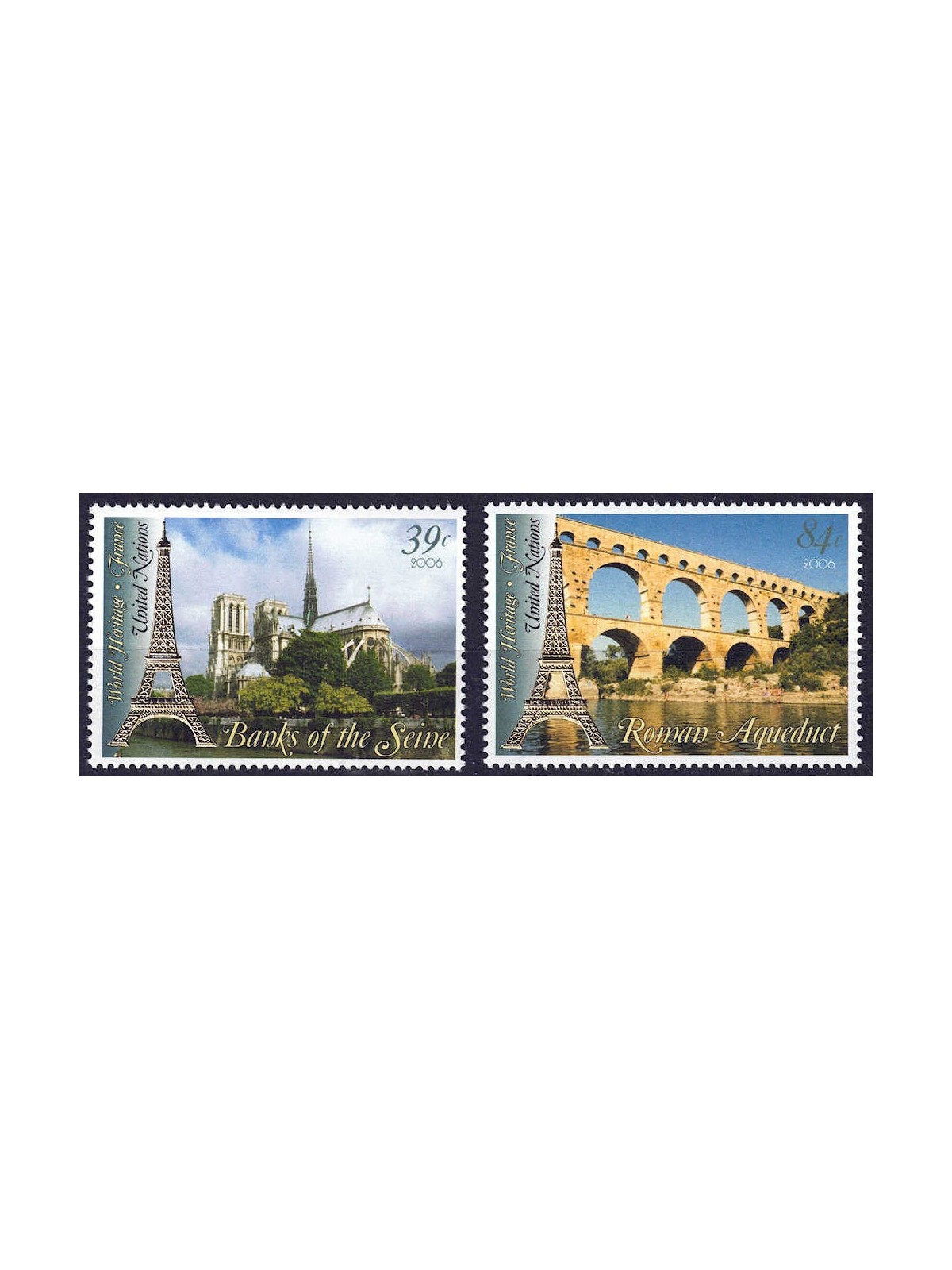 ONU NEW YORK 2006 Patrimonio mondiale (Francia) 2v MNH**