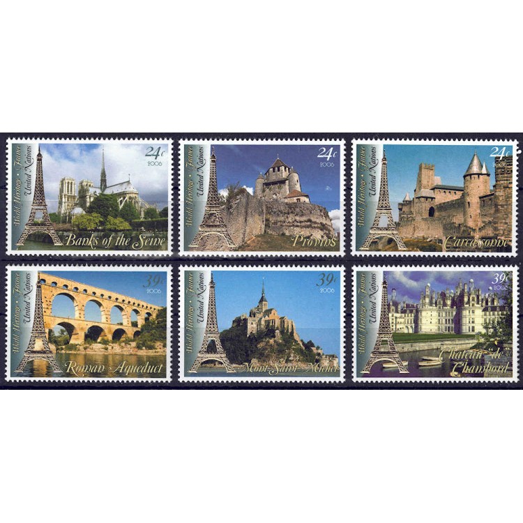 UN NEW YORK 2006 World Heritage (France) 6v MNH**