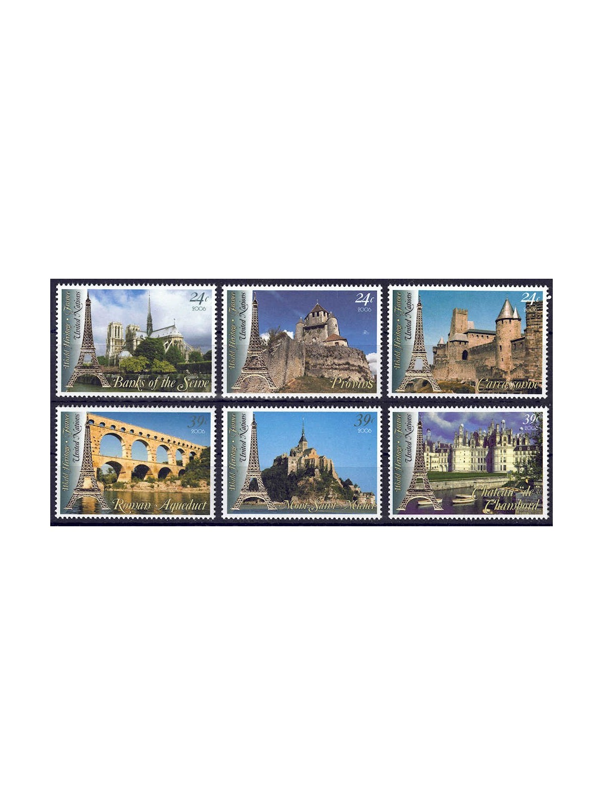 UN NEW YORK 2006 World Heritage (France) 6v MNH**