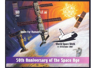 ONU NEW YORK 2007 Lo Spazio per l'umanità (soprastampato) BF MNH**