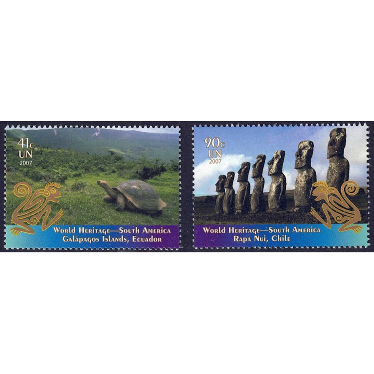 ONU NEW YORK 2007 Patrimonio mondiale (Sudamerica) 2v MNH**