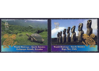 UN NEW YORK 2007 World Heritage (South America) 2v MNH**