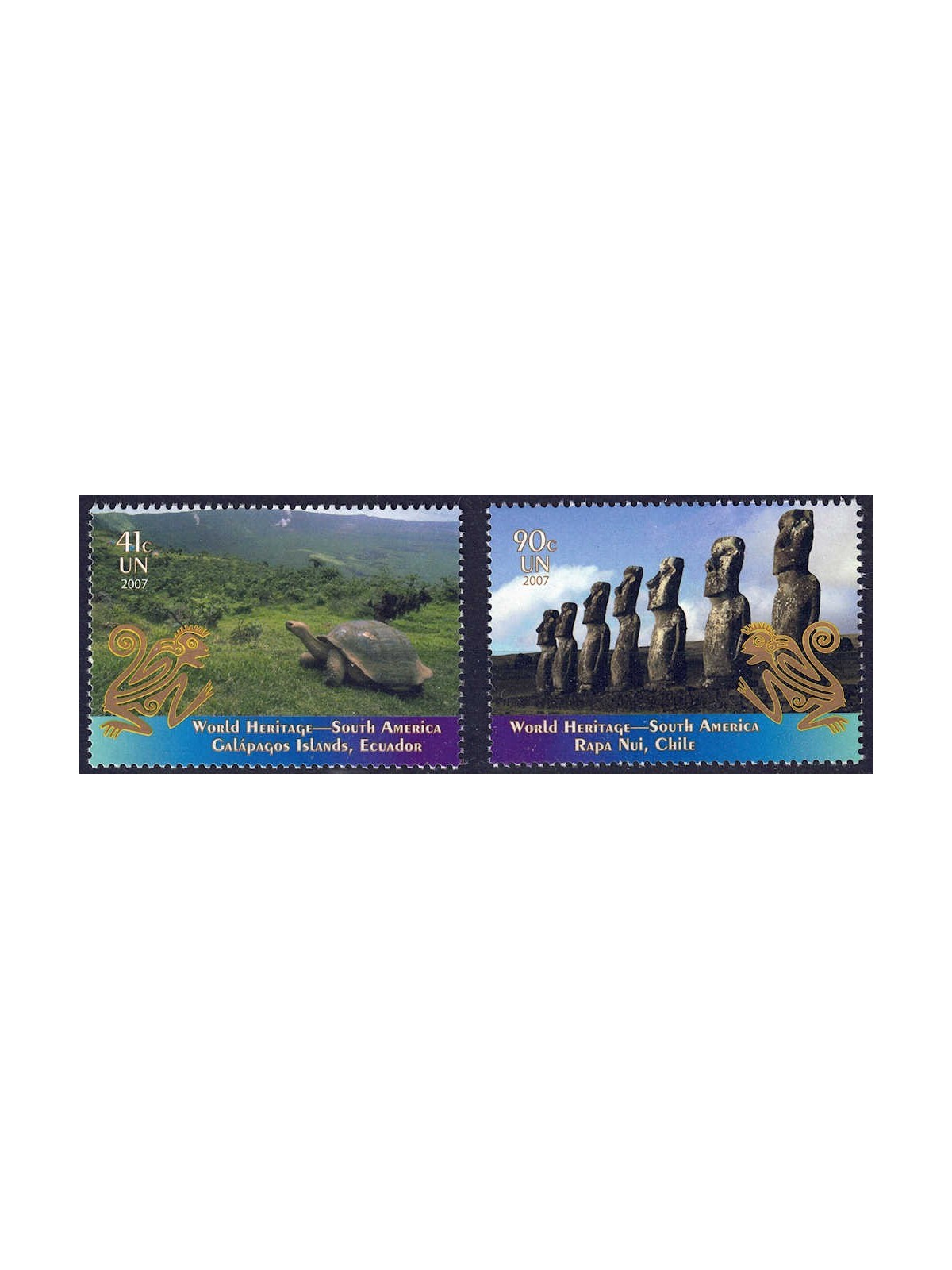 UN NEW YORK 2007 World Heritage (South America) 2v MNH**