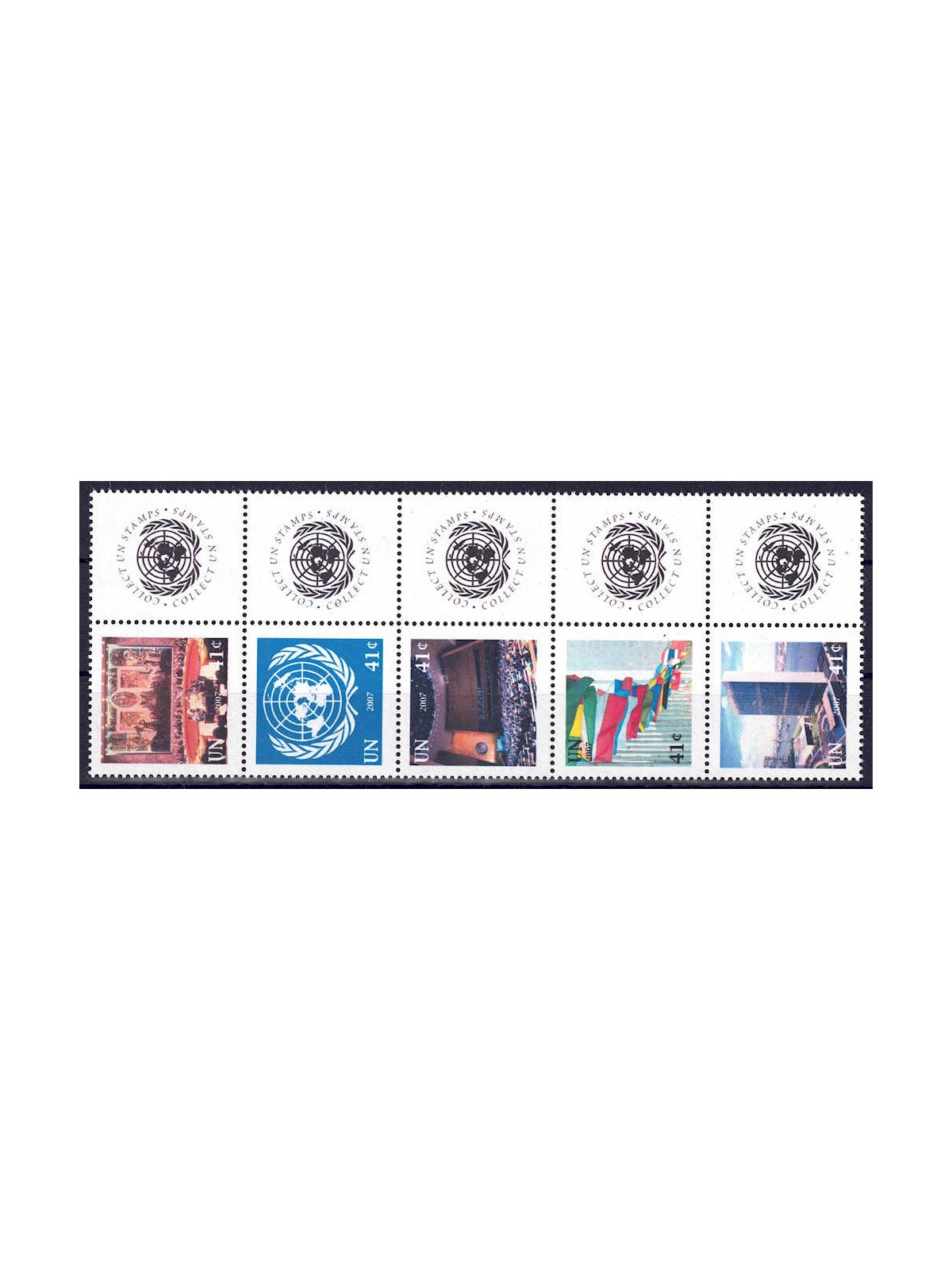 ONU NEW YORK 2007 Francobolli per saluti 5v MNH**