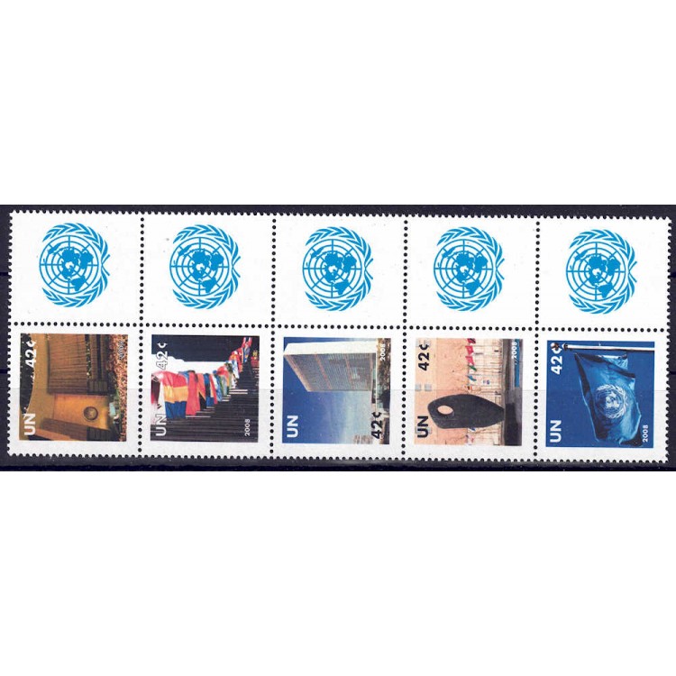 ONU NEW YORK 2008 Francobolli per saluti 5v MNH**