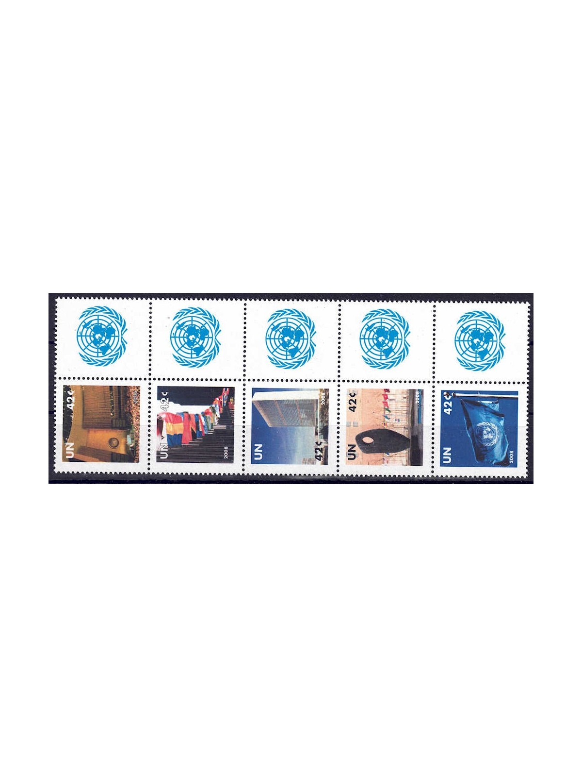 ONU NEW YORK 2008 Francobolli per saluti 5v MNH**