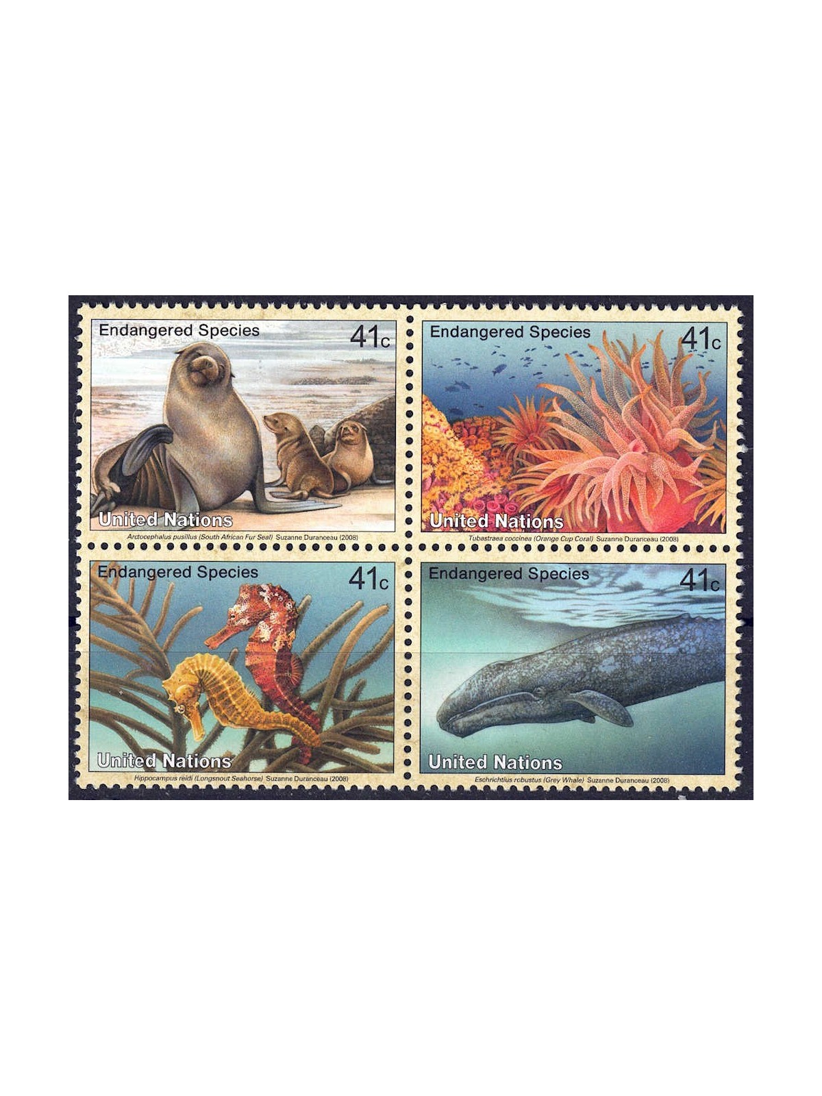 UN NEW YORK 2008 Nature Protection (16th series) 4v MNH**