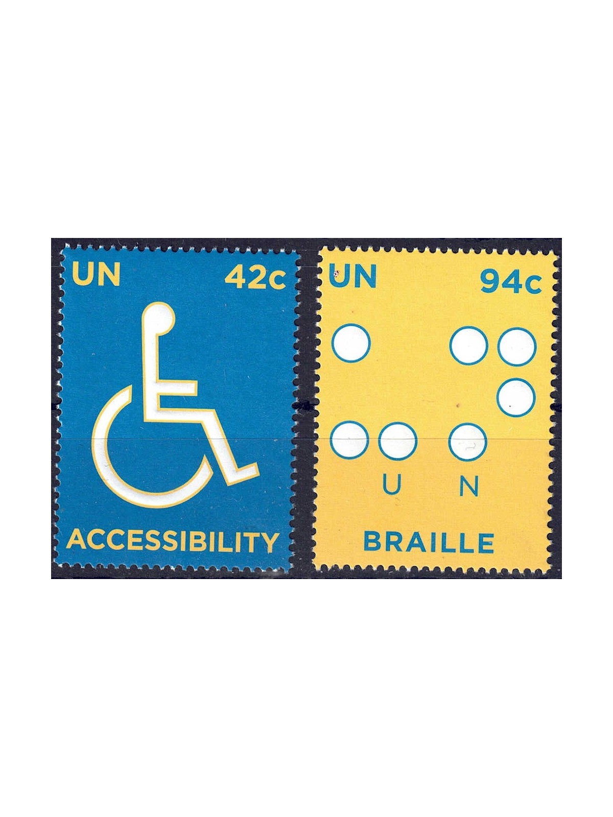 UN NEW YORK 2008 Rights of Persons with Disabilities 2v MNH**