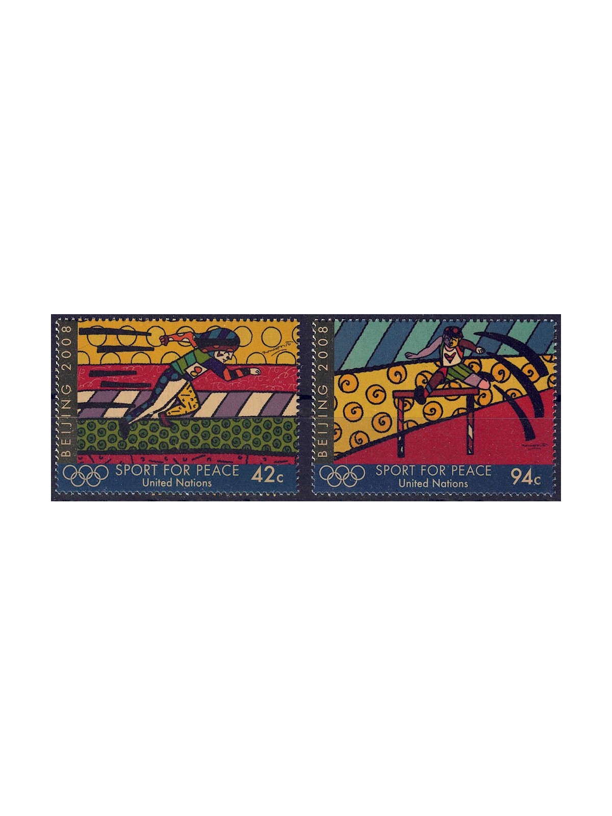 UN NEW YORK 2008 Sport for peace 2v MNH**